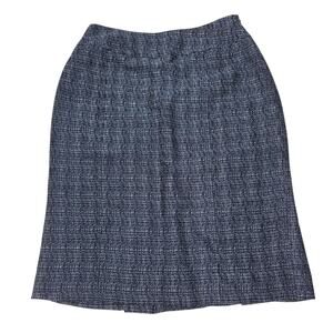 Lafayette 148 Blue Straight Pencil‎ Skirt Tweed SZ 4 Office Career Professional
